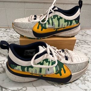 Nike Zoom Freak 5 SE GD Kids Basketball Sneakers - White, Green, and Yellow